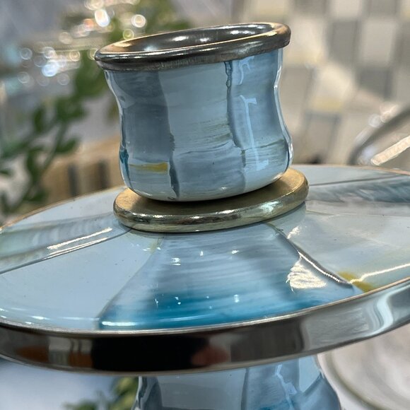 Sterling Check Enamel Candlestick -NEW - Picture 7 of 16